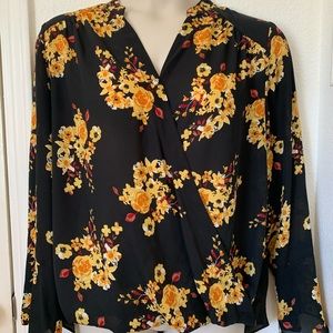 INC Woman’s Plus Size Black Floral Print Blouse
